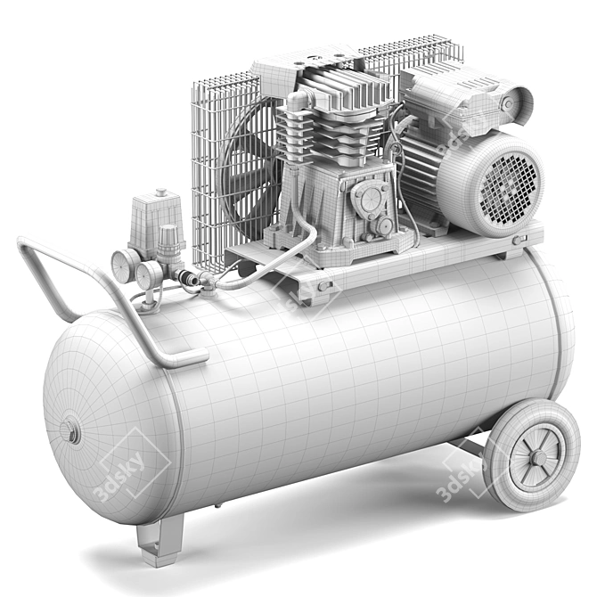 Powerful FIAC Air Compressor 3D model image 5