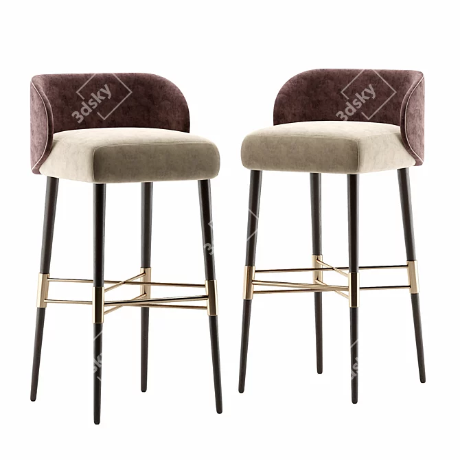 Olympia Swivel Bar Stool 3D model image 1