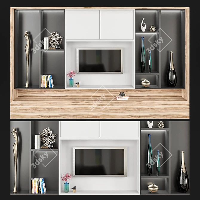 Modern TV Wall Unit - 3D Model 3D model image 1