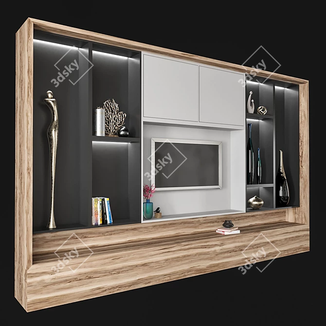 Modern TV Wall Unit - 3D Model 3D model image 2