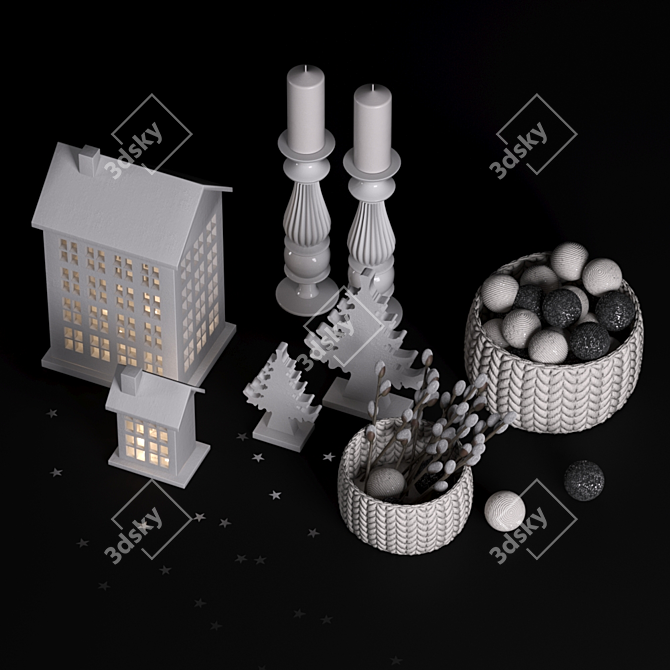 Winter Wonderland Decor Set 3D model image 4