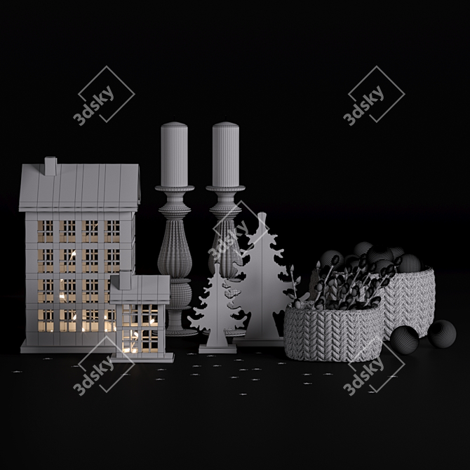 Winter Wonderland Decor Set 3D model image 5