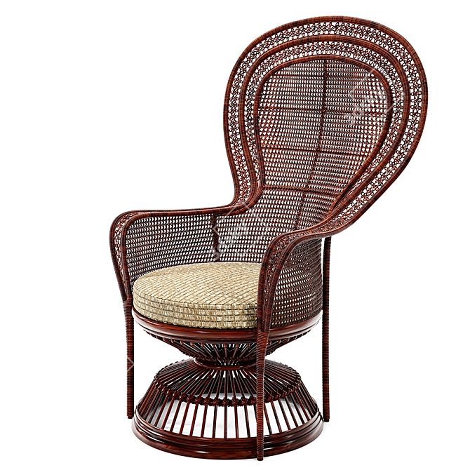 Natural Rattan Chair: Elegant and Comfortable 3D model image 2