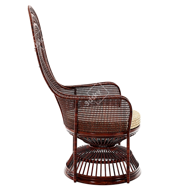 Natural Rattan Chair: Elegant and Comfortable 3D model image 3