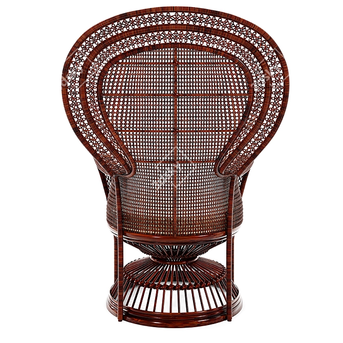 Natural Rattan Chair: Elegant and Comfortable 3D model image 4