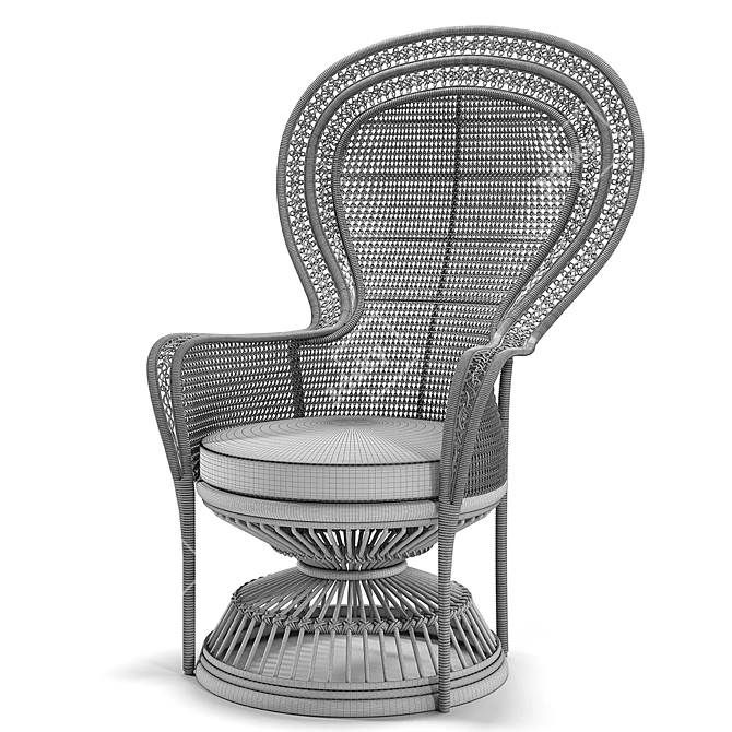 Natural Rattan Chair: Elegant and Comfortable 3D model image 5