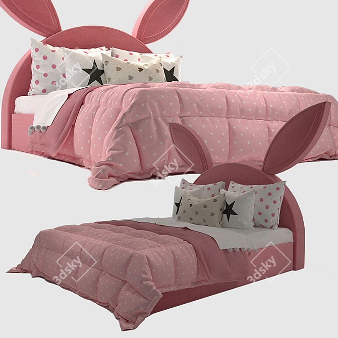 Cozy Haven: Deluxe Rabbit Bed 3D model image 1