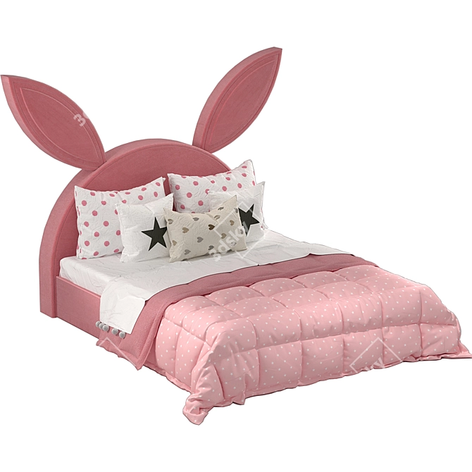 Cozy Haven: Deluxe Rabbit Bed 3D model image 4