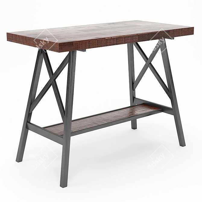 Modern Bar Table and Stool Set 3D model image 5