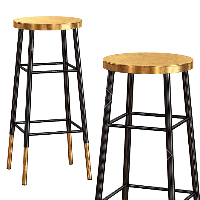 Gilded Emery Bar Stool 3D model image 1