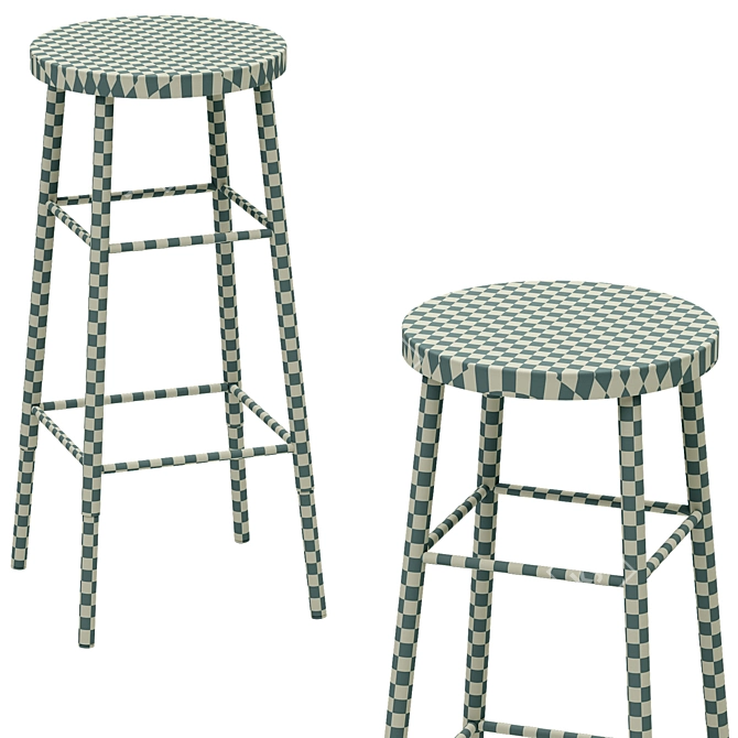 Gilded Emery Bar Stool 3D model image 2