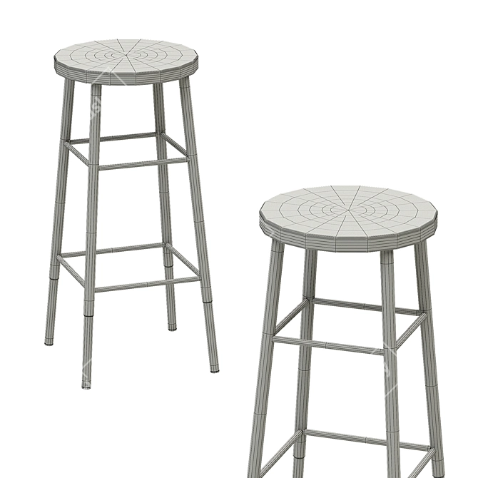 Gilded Emery Bar Stool 3D model image 3