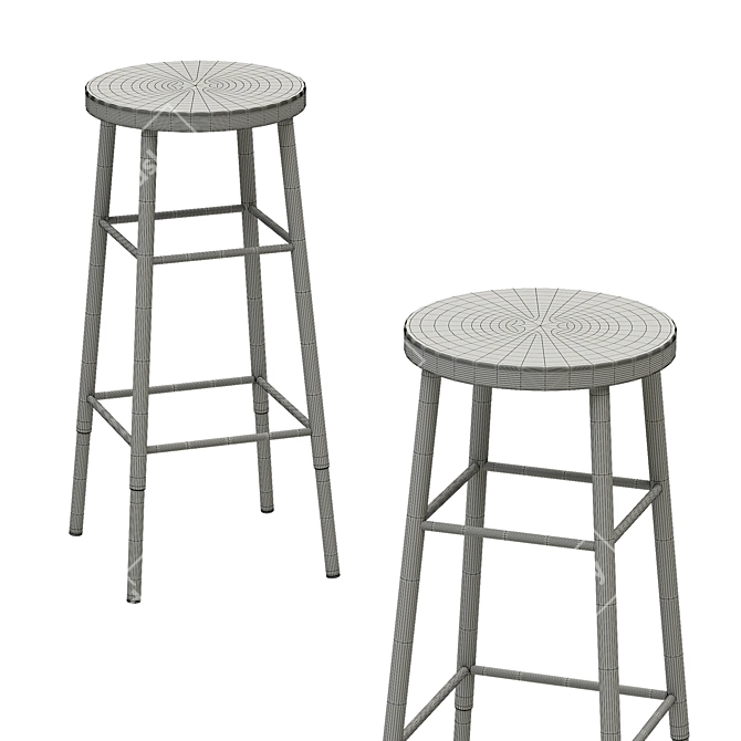 Gilded Emery Bar Stool 3D model image 4