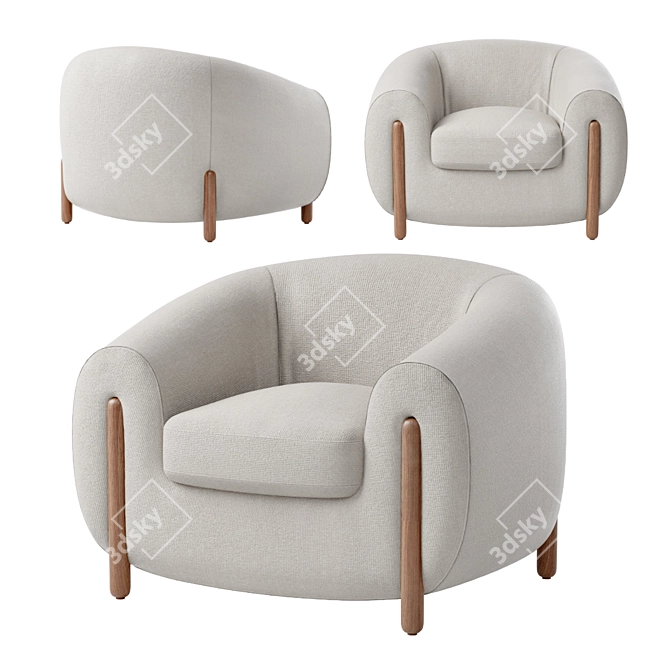 Cozy Modern Ingrid Chair 3D model image 1