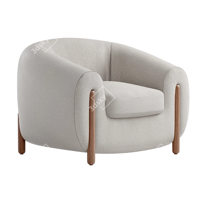 Cozy Modern Ingrid Chair 3D model image 2