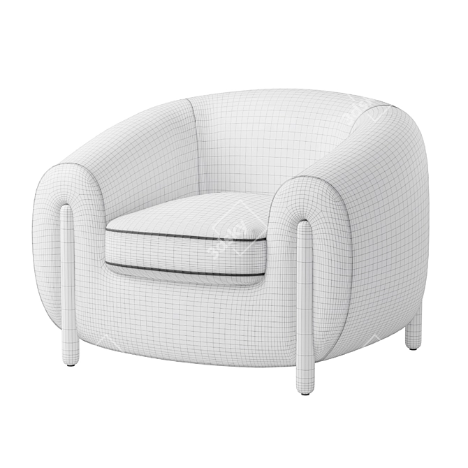 Cozy Modern Ingrid Chair 3D model image 5