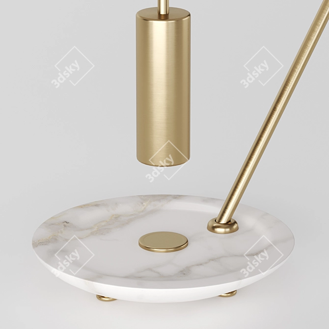 Handcrafted Brass Desk Lamp with Adjustable Cover 3D model image 3