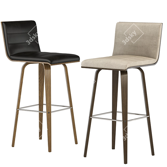 Elegant Vienna Stool: Perfect for Kitchen & Dining 3D model image 1