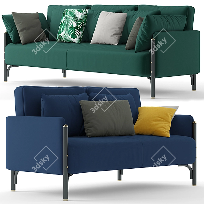 Modern Wiener GTV Jannis Sofa 3D model image 1