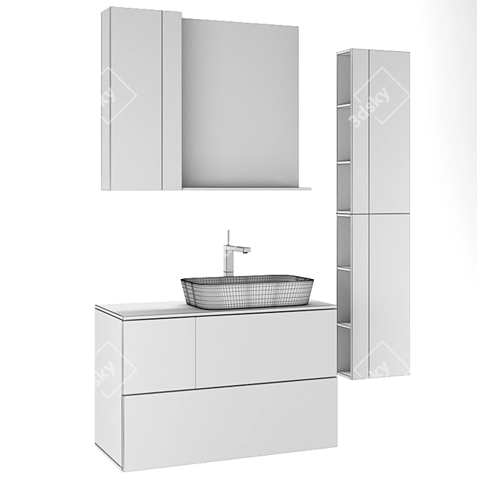 Modern Bathroom Furniture Set 3D model image 3