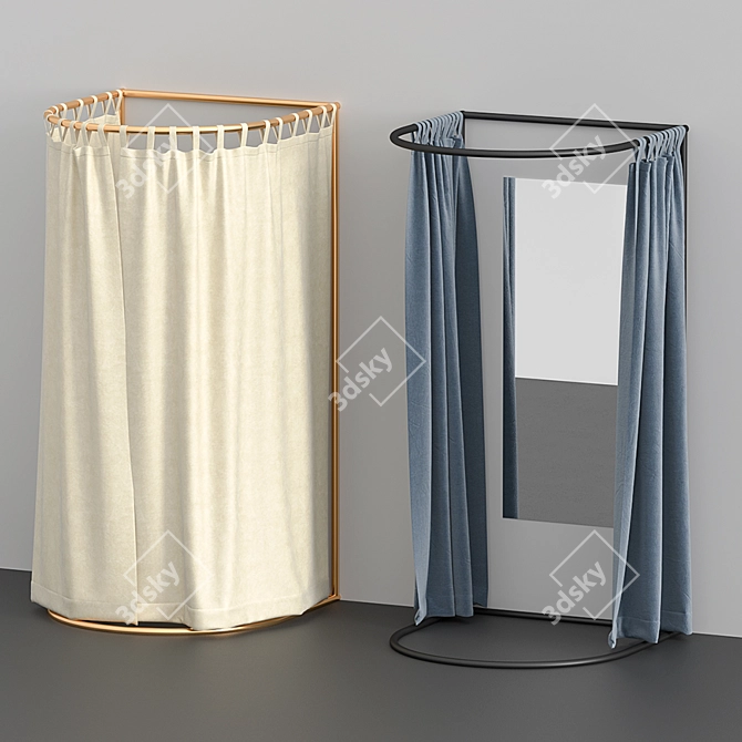 Sleek Fitting Room: The Perfect Privacy Solution 3D model image 2