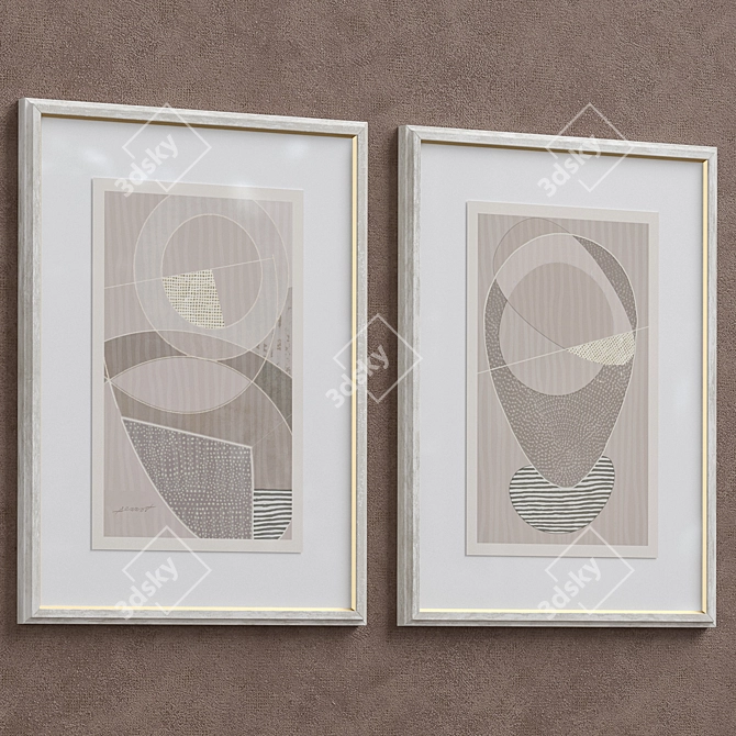 Framed Print P-300 - Beige Abstract Shapes Neutral Wall Art Set (52x70 cm)
Abstract Shapes Beige Framed Print 3D model image 4