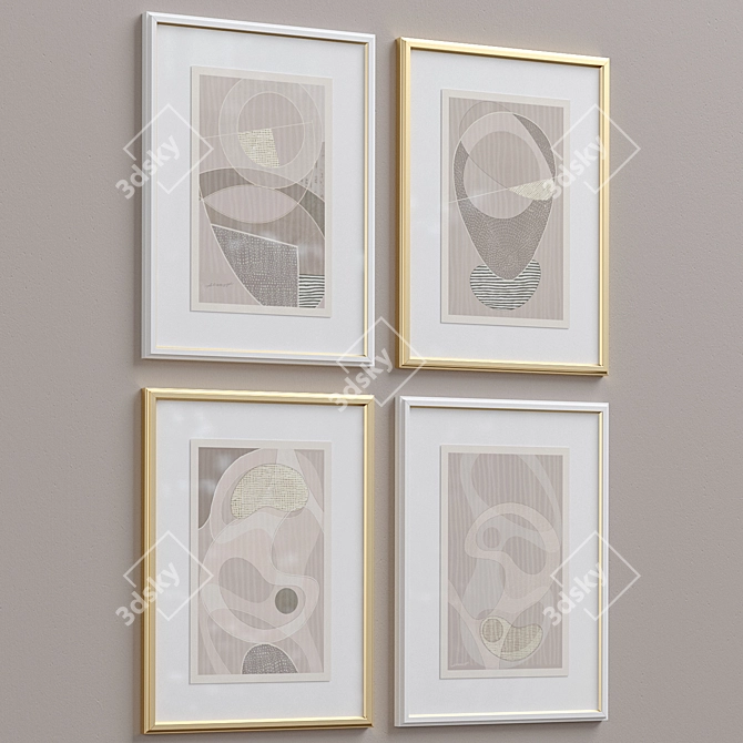 Framed Print P-300 - Beige Abstract Shapes Neutral Wall Art Set (52x70 cm)
Abstract Shapes Beige Framed Print 3D model image 7