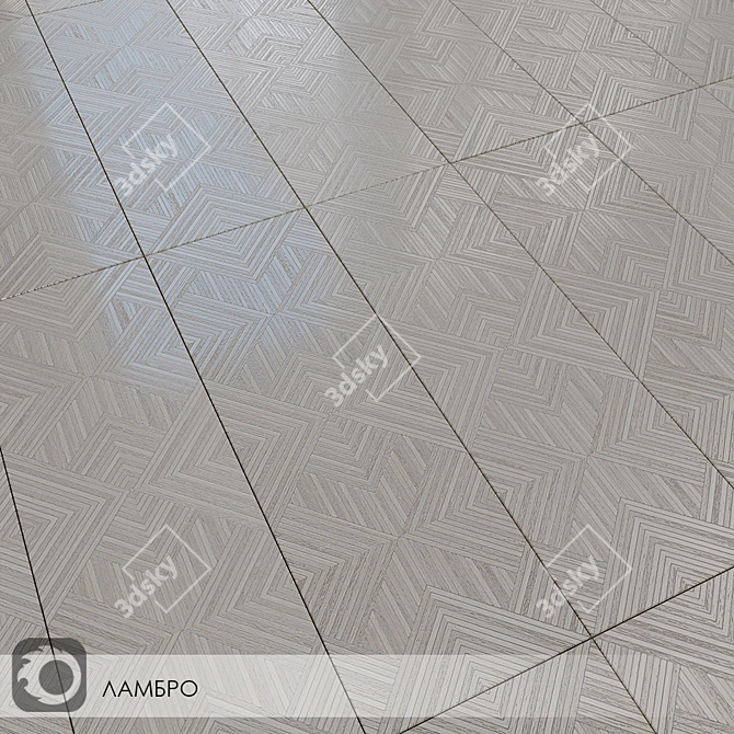 Milano Collection: Lambro 40x120 Ceramic Wood Tiles 3D model image 2