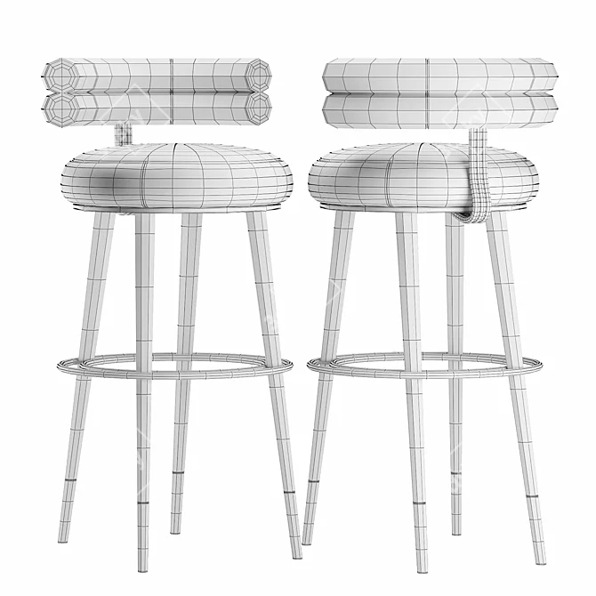 Elegant Betsy Bar Stool 3D model image 5