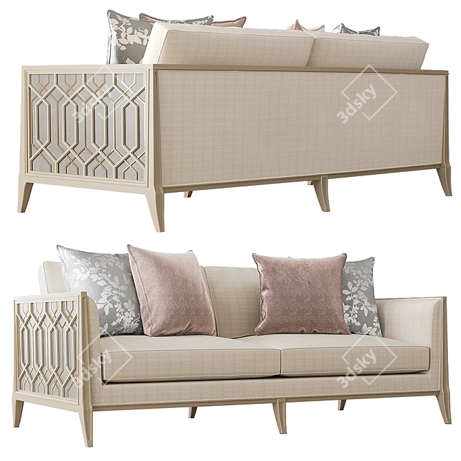 Elegant Duet Sofa: Caracole Upholstery 3D model image 1