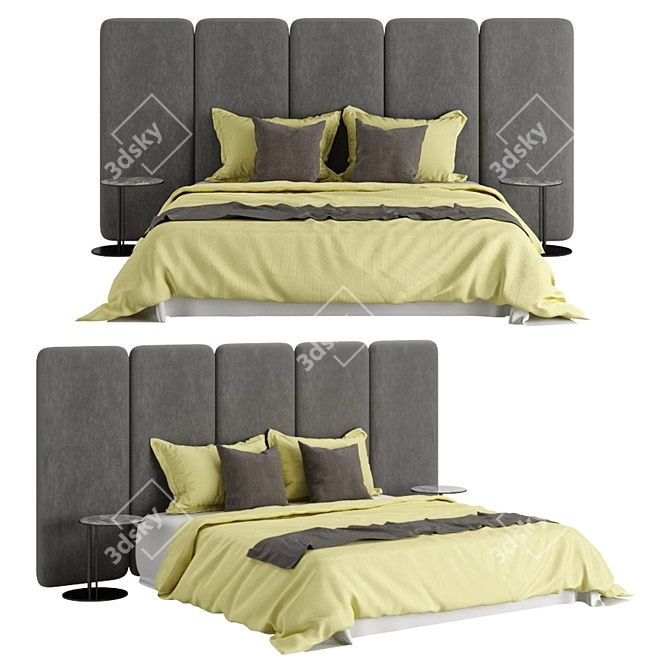 Sleek Contemporary Bed Design 3D model image 1