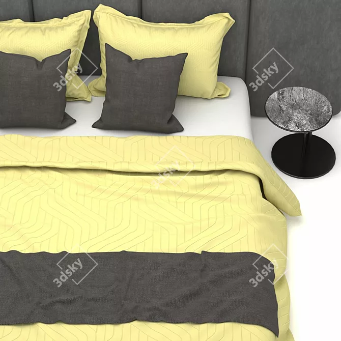 Sleek Contemporary Bed Design 3D model image 3