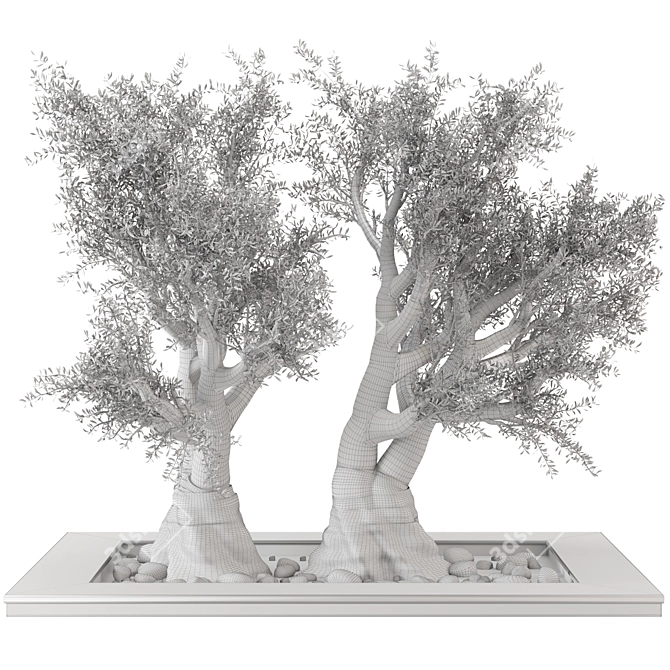 3D Garden Set Tree - Outdoor Plants 3D model image 3