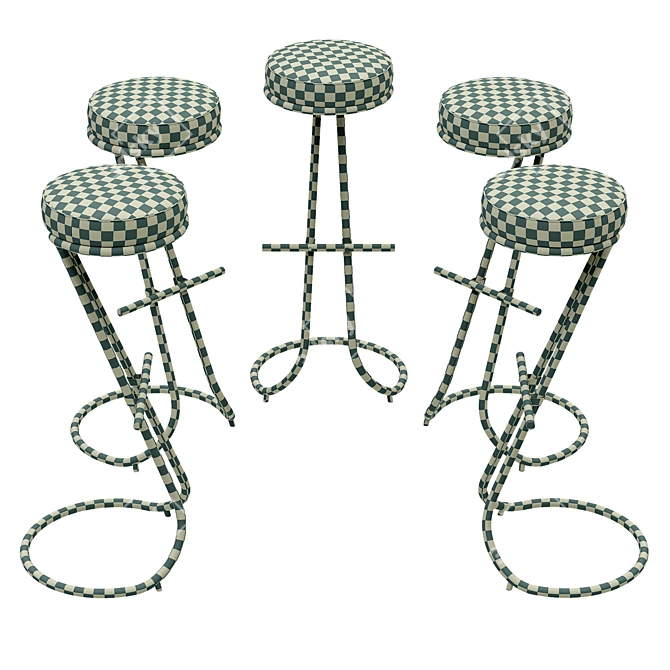 Italian Design: Set of 4 Gastone Rinaldi Barstools 3D model image 3