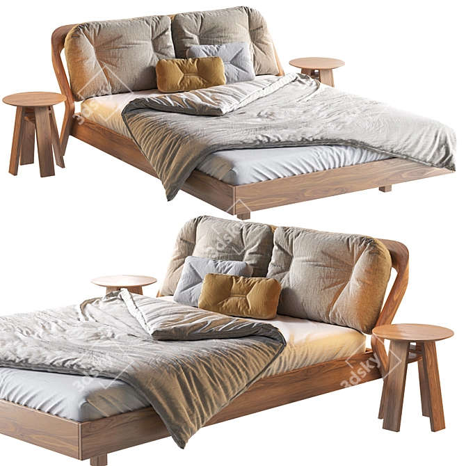 ZEITRAUM Friday Night Bed - Sleek and Stylish Sleeping Enchantment 3D model image 1