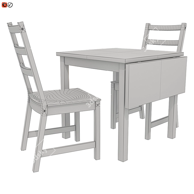 NORDVIKEN IKEA Table Set 3D model image 2