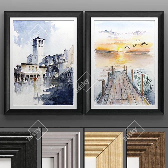 2-in-1 Art Frame: High-Quality 50x70cm Frames 3D model image 1