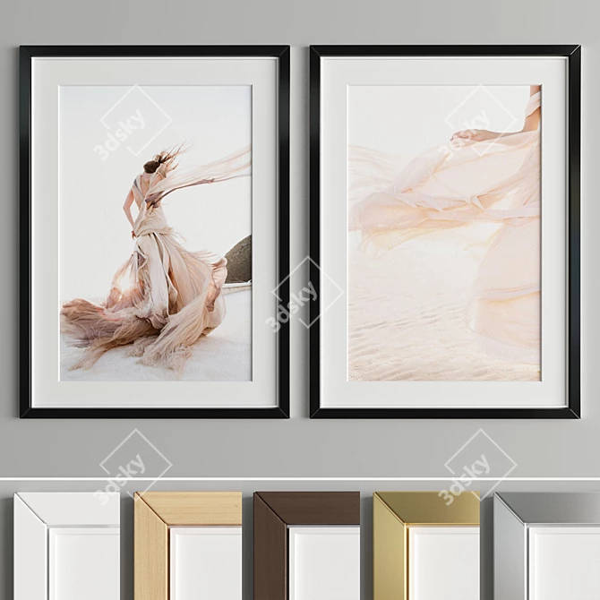 Modern Art Frame with Multiple Material Options 3D model image 5