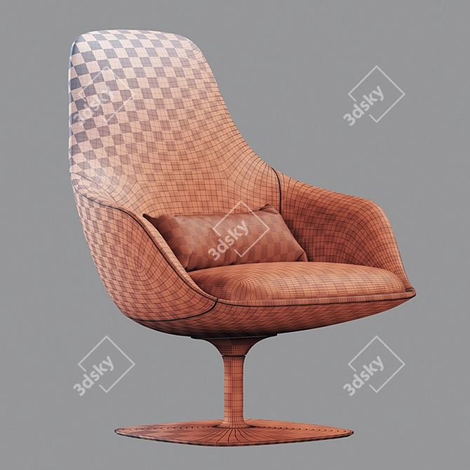  Bernhardt Design Canelle Swivel Armchair: Modern Elegance 3D model image 5