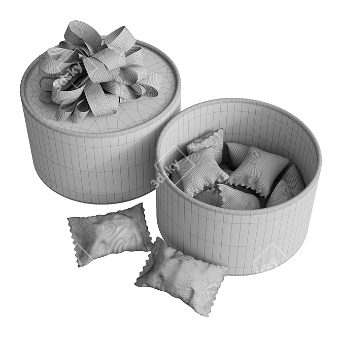 Delicious Raffaello Treat in Round Box 3D model image 5