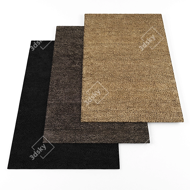 High-Res Rugs Set with 6 Textures 3D model image 1