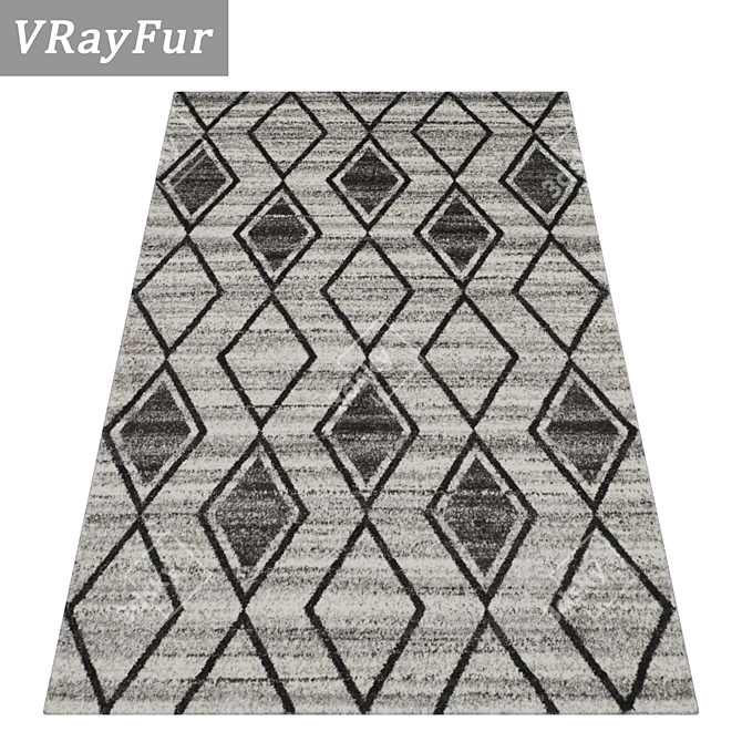 Luxury Set of 3 High-Quality Carpets 3D model image 2