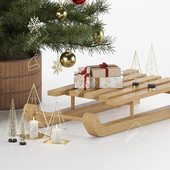 Festive Holiday Decor Set 3D model image 2