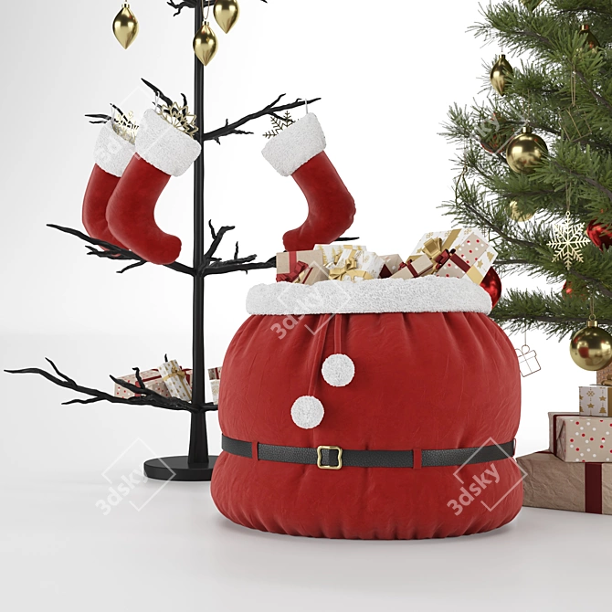 Festive Holiday Decor Set 3D model image 3