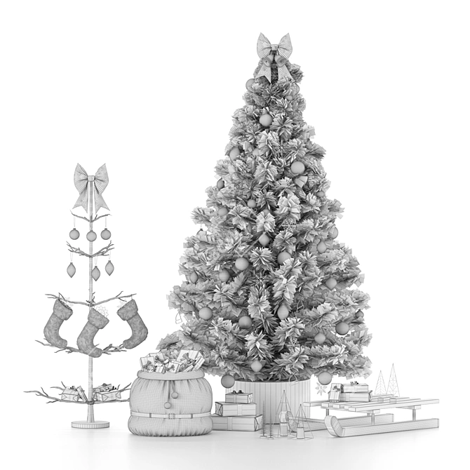 Festive Holiday Decor Set 3D model image 4