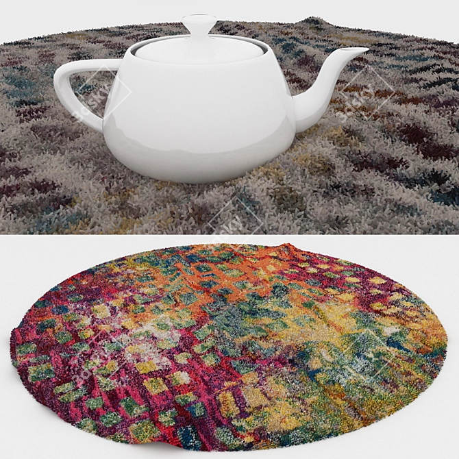 Round Carpet Set: Versatile and Realistic 3D model image 3