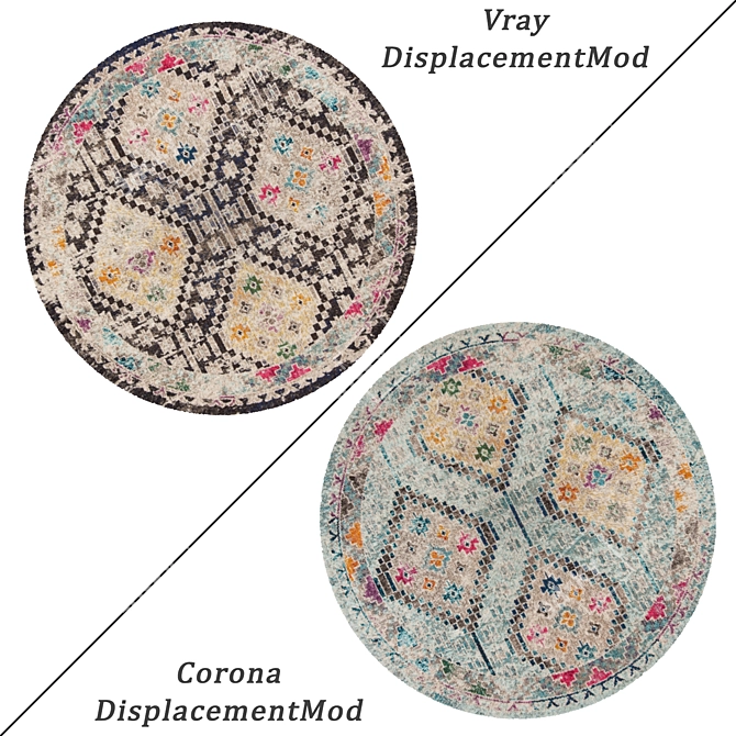 Versatile Round Carpet Set 3D model image 2