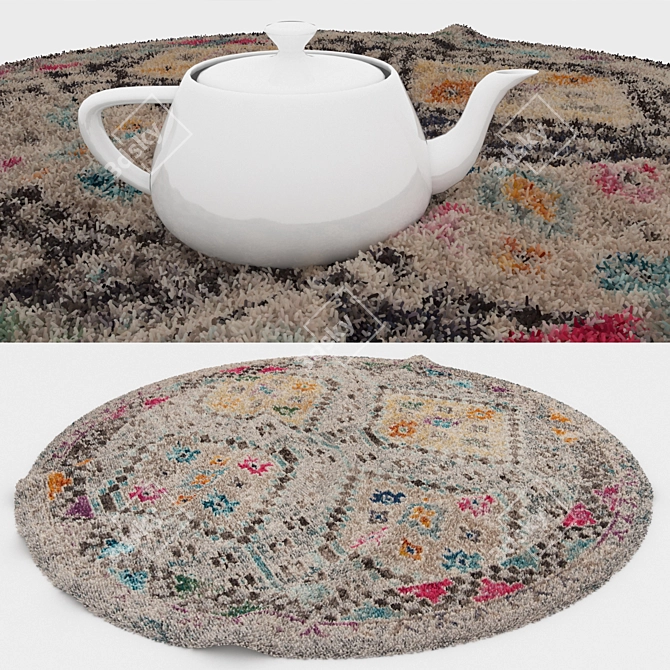 Versatile Round Carpet Set 3D model image 3