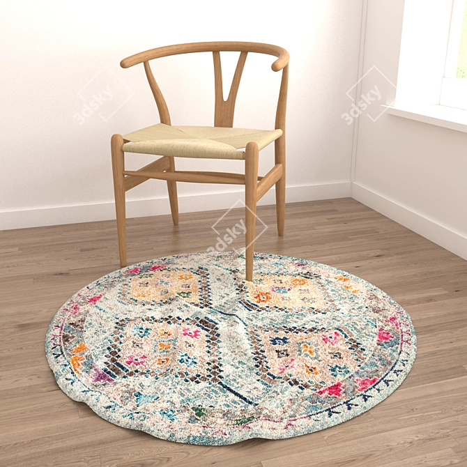 Versatile Round Carpet Set 3D model image 4