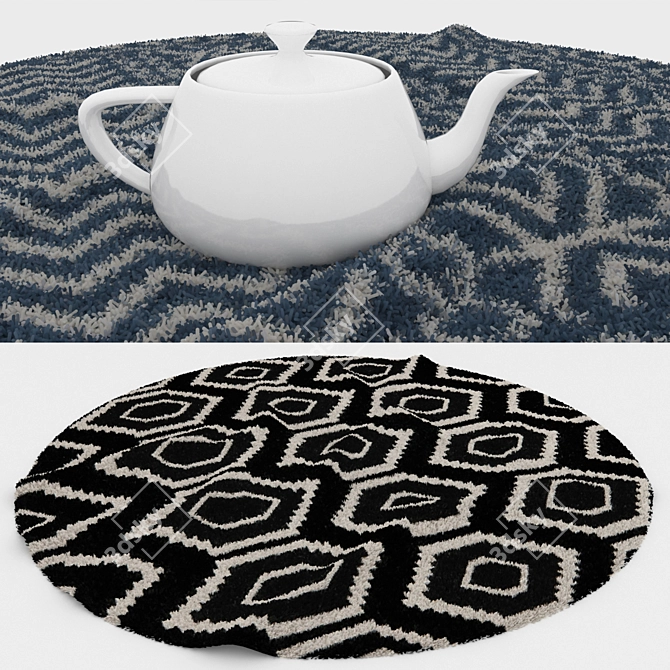 Title: Versatile Round Carpets Set 3D model image 3